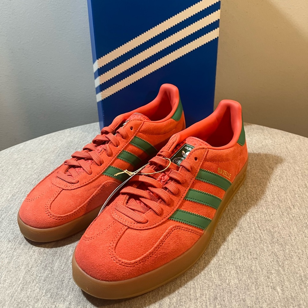 Adidas Originals Gazelle Indoor Sneakers Preloved Scarlet Green Men’s 11 JH5407 - Picture 9 of 11